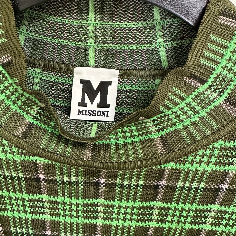 Rare‼️Exquisite‼️EUC Missoni Green/BrownPink Weave 60’s style Midi Dress/Sweater - Picture 9 of 16